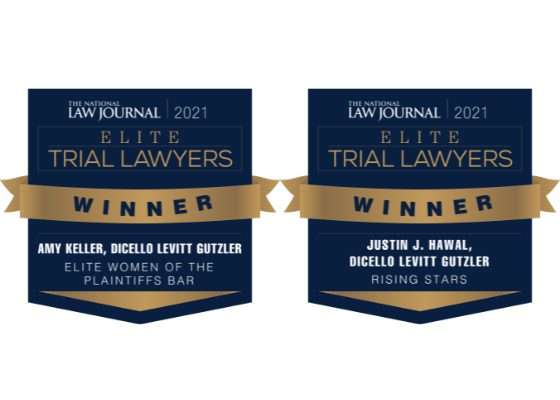 DiCello Levitt Gutzler Partner Amy Keller and Associate Justin Hawal Recognized as 2021 Elite Trial Lawyers by The National Law Journal and American Lawyer Media