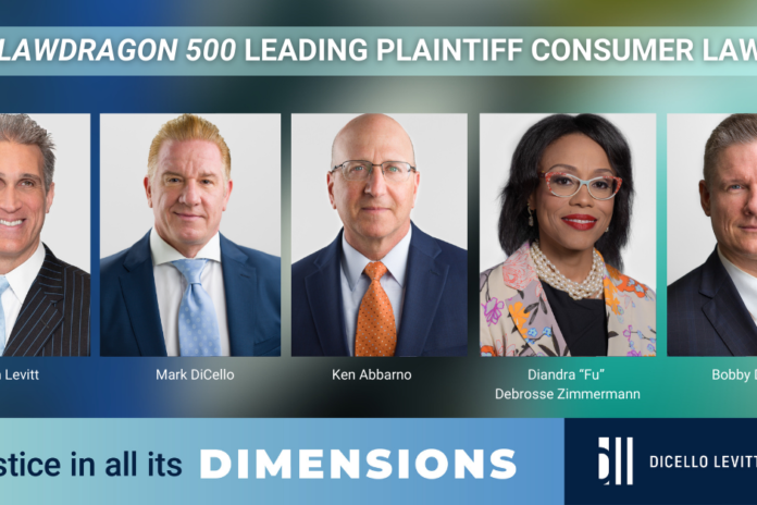 Image about Five DiCello Levitt Partners Recognized as Lawdragon “500 