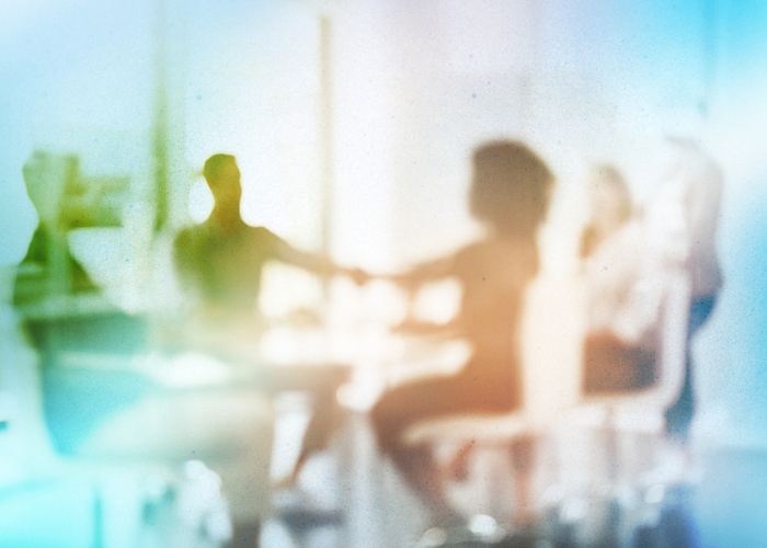 silhouette of people in business meeting.