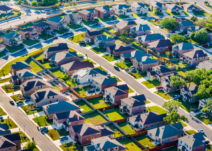 Neighborhood of houses.