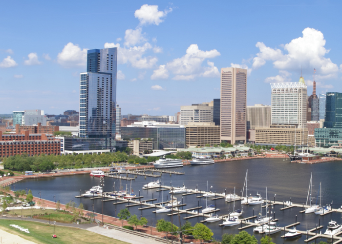 Skyline of the City of Baltimore.