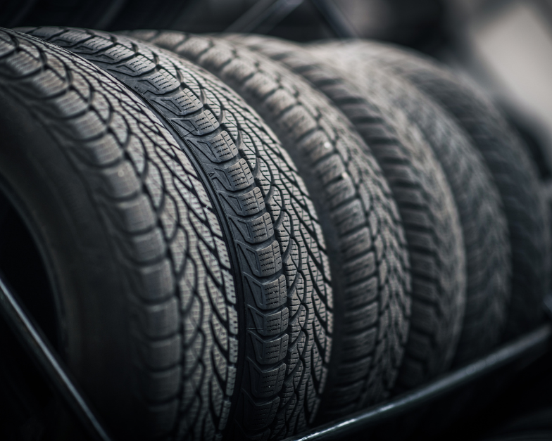 large rubber tires.