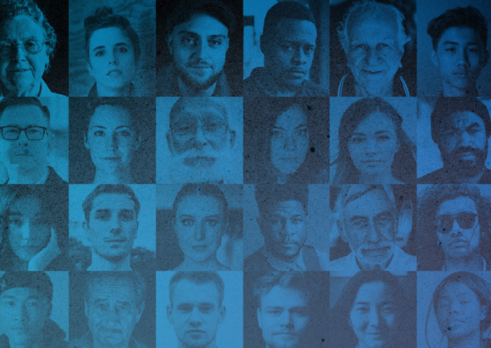 Collage of people faces.