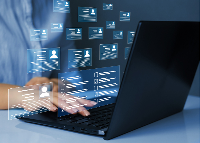 Internet user clicking privacy settings on computer.