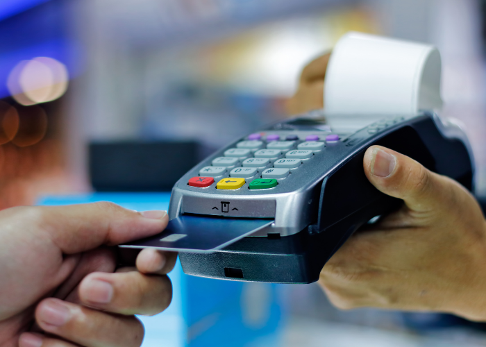Credit card transaction.