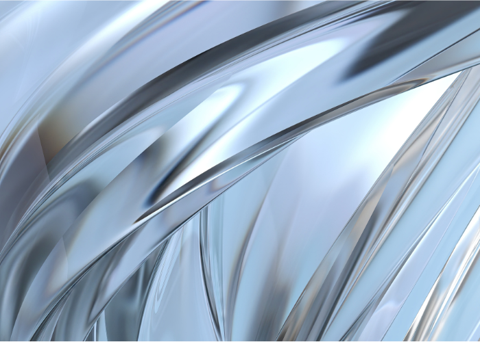 Silver glass abstract swirl.