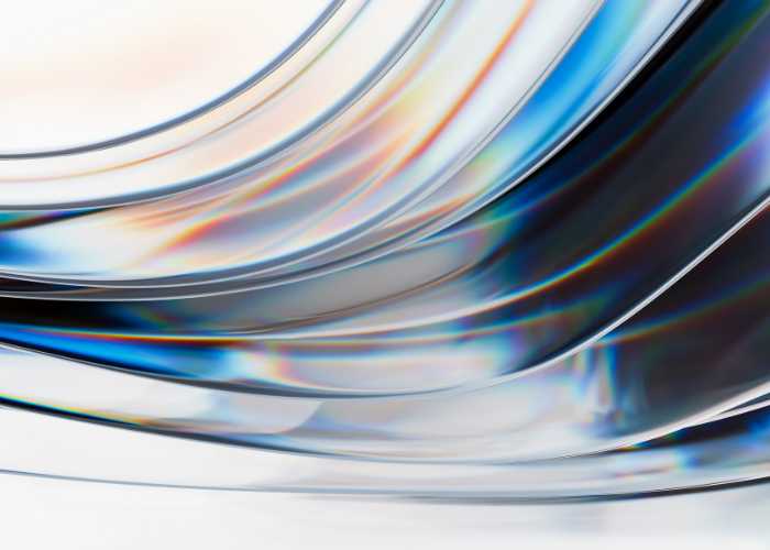 Silver colorful ribboned glass.