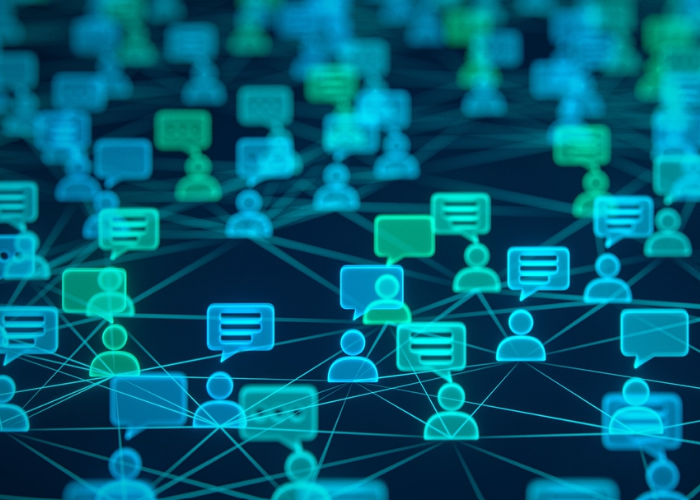 Blue and green social media notifications.